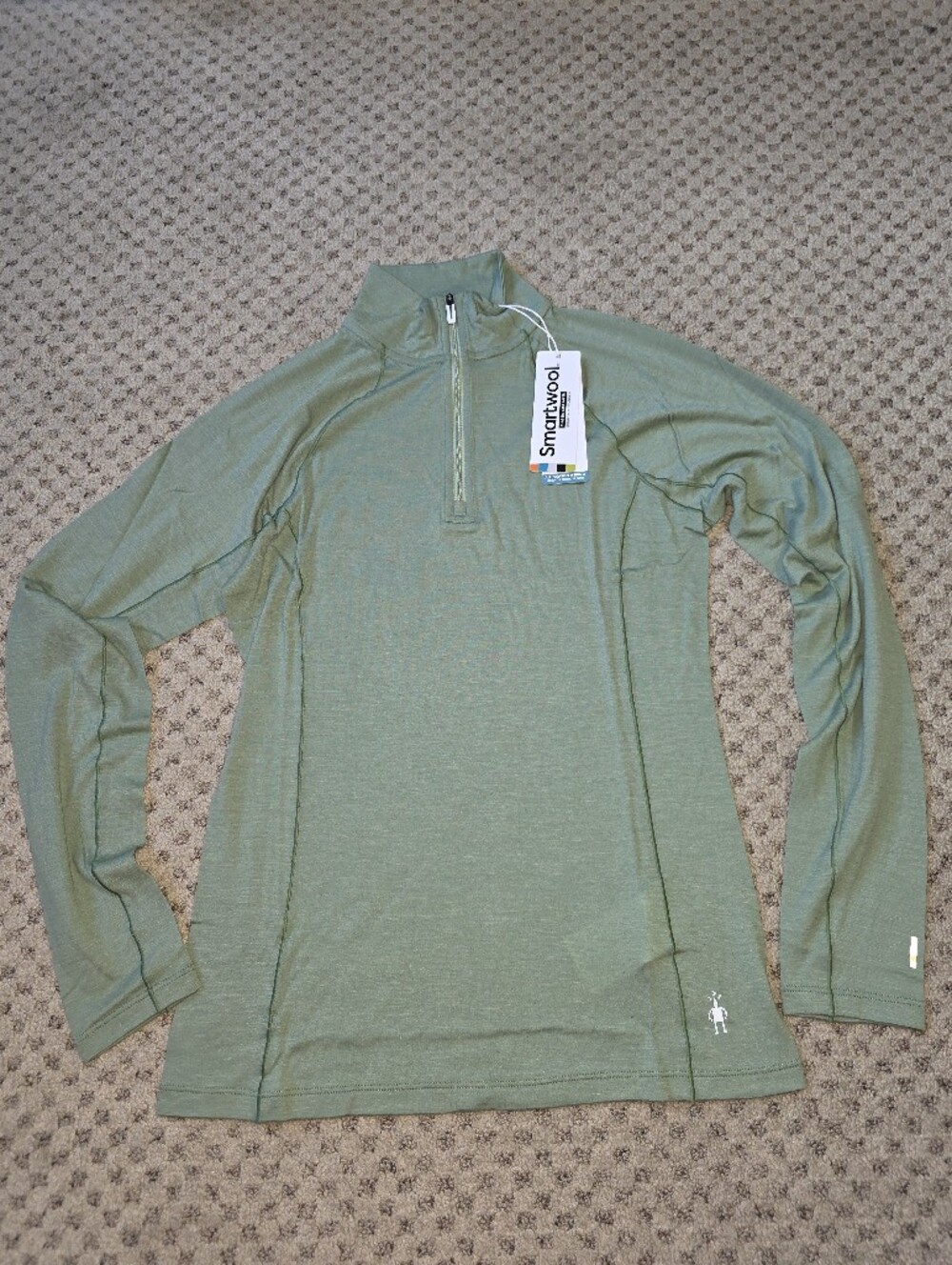 Smartwool All Season Green Tea Merino 1/4 Zip Pullover